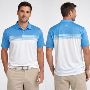 Southern Tide Polo Shirt Men's XXL Blue White Stripe Golf Performance Stretch